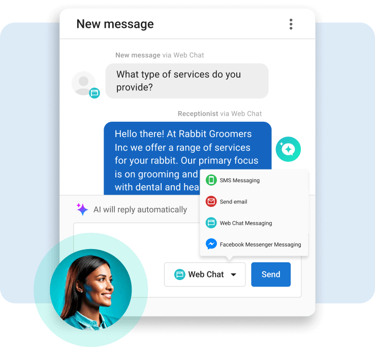 Get an AI receptionist for phone calls and chat